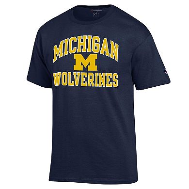 Men's Champion Navy Michigan Wolverines High Motor T-Shirt