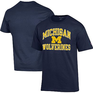 Men's Champion Navy Michigan Wolverines High Motor T-Shirt