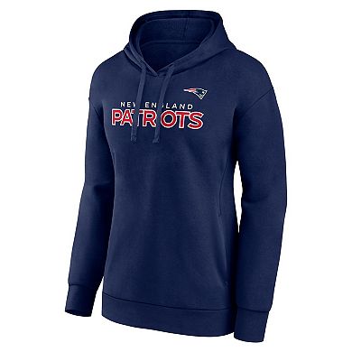 Women's Fanatics Branded Navy New England Patriots Iconic Cotton Fleece Checklist Pullover Hoodie