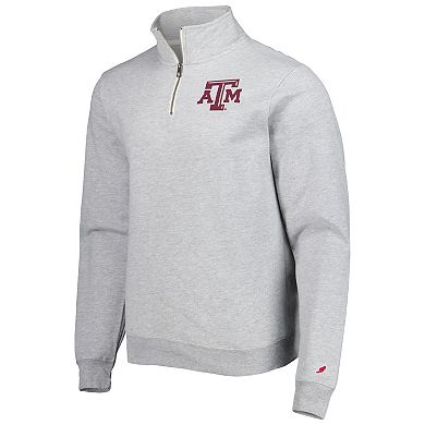 Men's League Collegiate Wear Gray Texas A&M Aggies Stack Essential Lightweight Fleece Quarter-Zip Sweatshirt