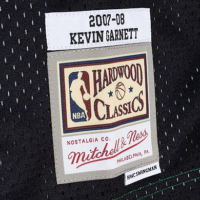 Men's Mitchell & Ness Kevin Garnett Black/Kelly Green Boston Celtics Hardwood Classics 2007/08 Split Swingman Jersey