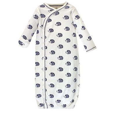 Touched by Nature Baby Organic Cotton Side-Closure Snap Long-Sleeve Gowns 3pk