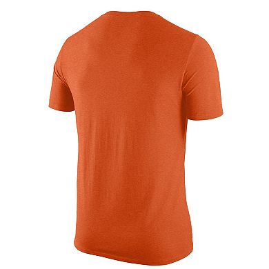 Men's Nike Heather Orange Clemson Tigers Vintage Logo Tri-Blend T-Shirt