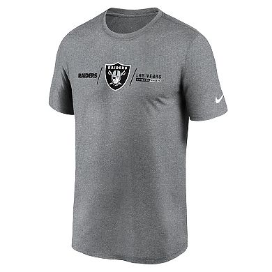 Men's Nike Heather Charcoal Las Vegas Raiders Horizontal Lockup Legend Performance T-Shirt