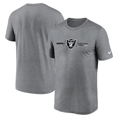 Men's Nike Heather Charcoal Las Vegas Raiders Horizontal Lockup Legend Performance T-Shirt