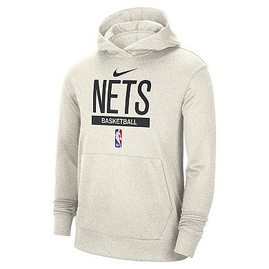 Men's Nike Cream Brooklyn Nets 2022/23 Spotlight On-Court Practice Performance Pullover Hoodie