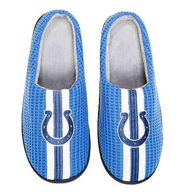 Men's FOCO Royal Indianapolis Colts Team Stripe Memory Foam Slide Slippers