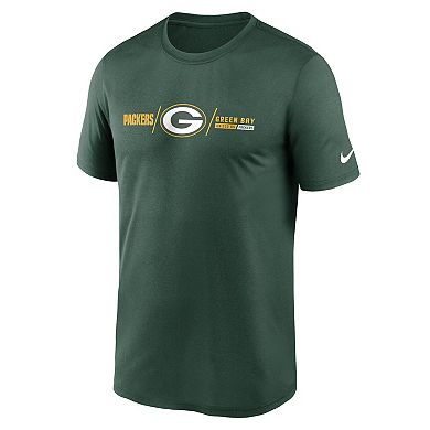 Men's Nike Green Green Bay Packers Horizontal Lockup Legend Performance T-Shirt
