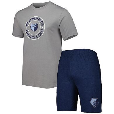 Men's Concepts Sport Gray/Navy Memphis Grizzlies T-Shirt & Shorts Sleep Set