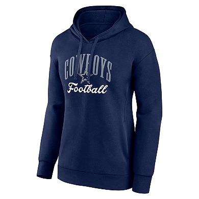 Women's Fanatics Branded Navy Dallas Cowboys Team Logo Victory Script Pullover Hoodie