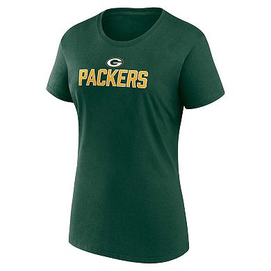 Women's Fanatics Branded Green Green Bay Packers Fundamental Base T-Shirt