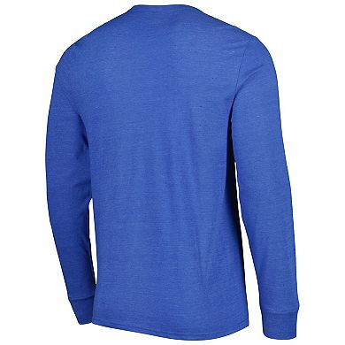 Men's Homage Royal Indianapolis Colts Hyper Local Tri-Blend Long Sleeve T-Shirt
