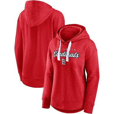 Women's Fanatics Branded Heather Red St. Louis Cardinals Set to Fly Pullover Hoodie