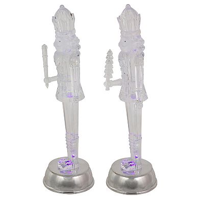 Set of 2 LED Lighted and Musical Nutcracker Christmas Figurines  12.5-Inch