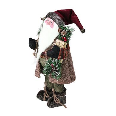 16" Country Rustic Santa Claus with Present Christmas Figure