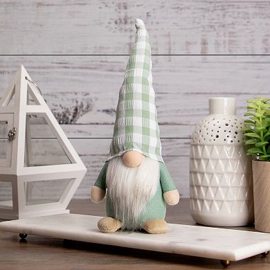 12.25" Spring Gnome with Green Plaid Hat