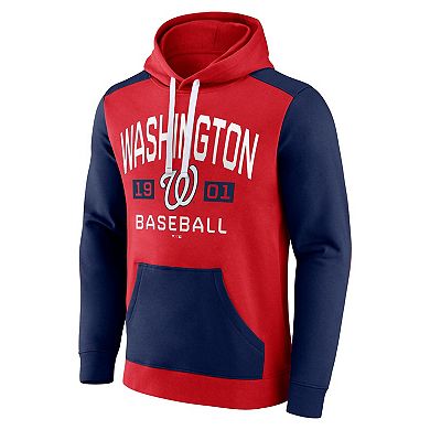 Men's Fanatics Branded Red/Navy Washington Nationals Chip In Team Pullover Hoodie