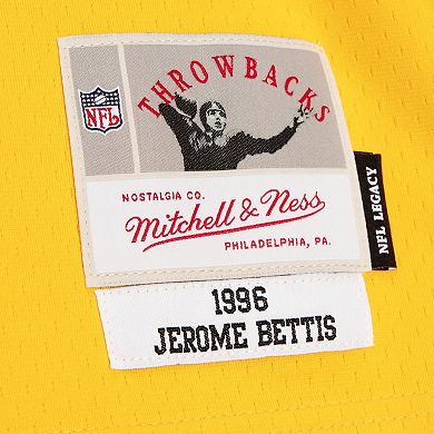 Men's Mitchell & Ness Jerome Bettis Black/Gold Pittsburgh Steelers Big & Tall Split Legacy Retired Player Replica Jersey