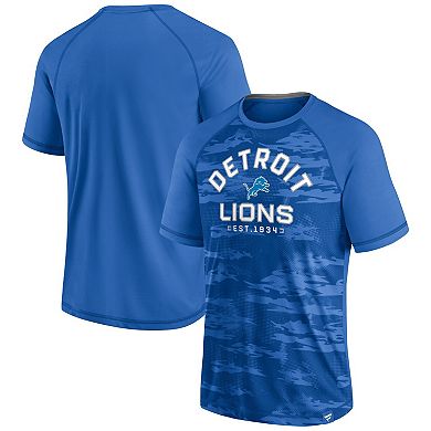 Men's Fanatics Branded Blue Detroit Lions Hail Mary Raglan T-Shirt