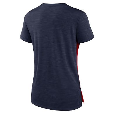 Women's Nike Red/Navy New England Patriots Impact Exceed Performance Notch Neck T-Shirt