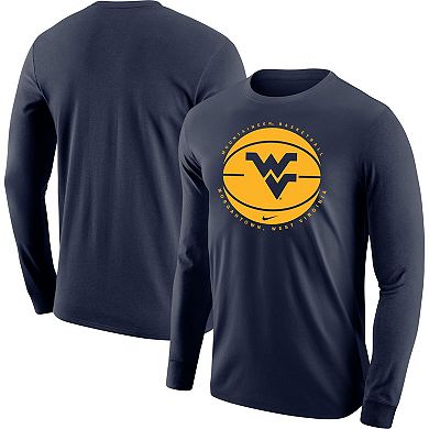 Men's Nike Navy West Virginia Mountaineers Basketball Long Sleeve T-Shirt