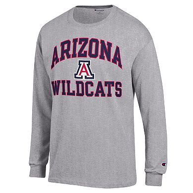 Men's Champion Heather Gray Arizona Wildcats High Motor Long Sleeve T-Shirt