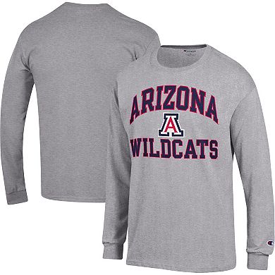Men's Champion Heather Gray Arizona Wildcats High Motor Long Sleeve T-Shirt