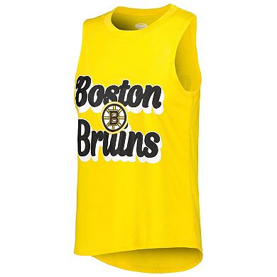 Women's Concepts Sport Gold/Heather Black Boston Bruins Meter Muscle Tank Top & Pants Sleep Set