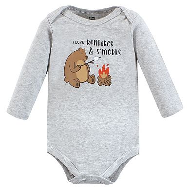 Hudson Baby Infant Boys Cotton Long-Sleeve Bodysuits, Camping Animals