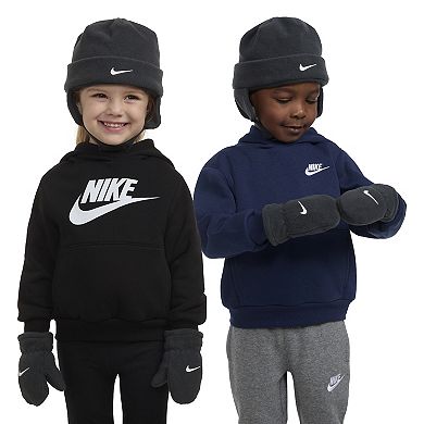 Baby / Toddler Nike Swoosh Fleece Cap & Mittens Set