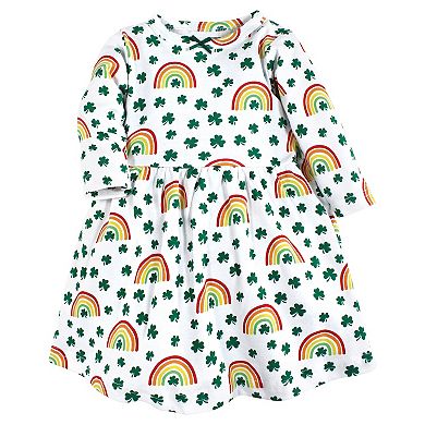 Hudson Baby Infant and Toddler Girl Cotton Dresses, St Patricks Rainbow