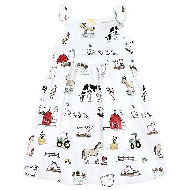 Hudson Baby Infant and Toddler Girl Cotton Dresses, Farm, 12-18 Months