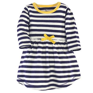 Touched by Nature Baby and Toddler Girl Organic Cotton Long-Sleeve Dresses 2pk, Pottery Tile, 12-18 Months