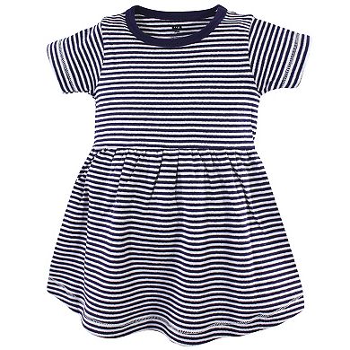 Hudson Baby Infant and Toddler Girl Cotton Short-Sleeve Dresses 2pk, Blueberries, 12-18 Months