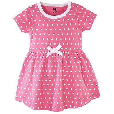 Hudson Baby Infant and Toddler Girl Cotton Short-Sleeve Dresses 2pk, Spring Mix