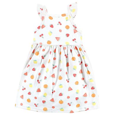 Hudson Baby Infant and Toddler Girl Cotton Dresses, Fruit Salad