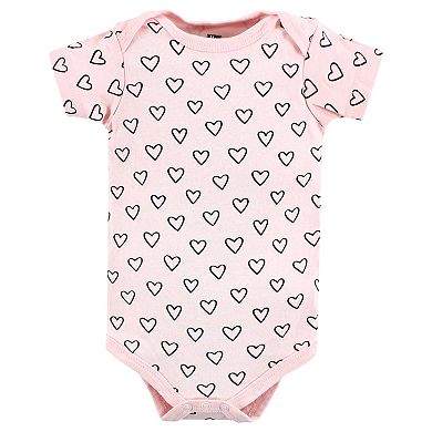 Hudson Baby Infant Girl Cotton Bodysuits, Modern Rainbow