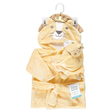 Hudson Baby Unisex Plush Bathrobe and Toy Set, Royal Lion, One Size