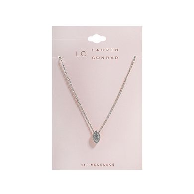 LC Lauren Conrad Silver Tone Crystal Marquise Pendant Necklace