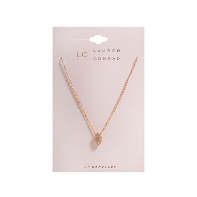 LC Lauren Conrad Gold Tone Crystal Marquise Pendant Necklace