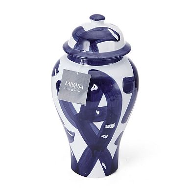 Mikasa 8" x 15" Blue White Paint Stroke Canister