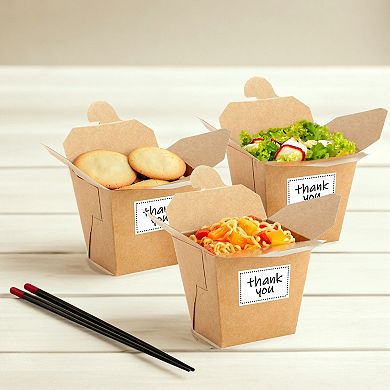 60-pack Chinese Take Out Boxes, 16oz Brown To-go Food Containers For Meal Prep