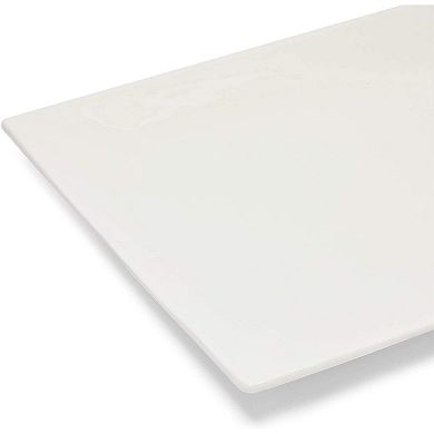 Porcelain Serving Platters, White Rectangular Trays (14 x 8 In, 4 Pack)