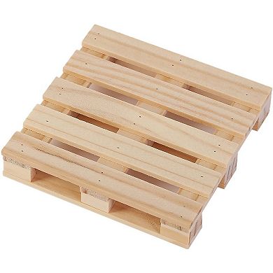 Wooden Mini Pallet Coaster Set for Hot and Cold Beverages Drinks (6 Pack)