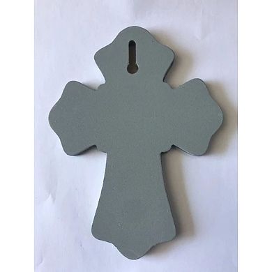 8" Blue and Brown Nativity Biblical Quoted Wall Cross