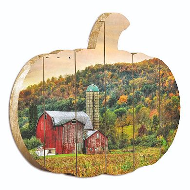17" Red and Green Southbound Pumpkin Hanging Thanksgiving Wall Decor