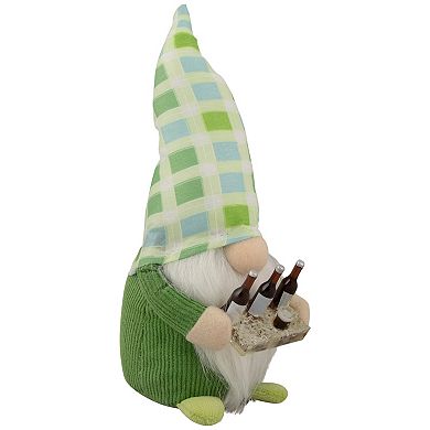 9" Green and Blue Plaid Springtime Gnome