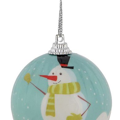 14-Piece Snowmen 'Happy Holidays' Decoupage Christmas Ball Ornament Set  2.25"(60mm)