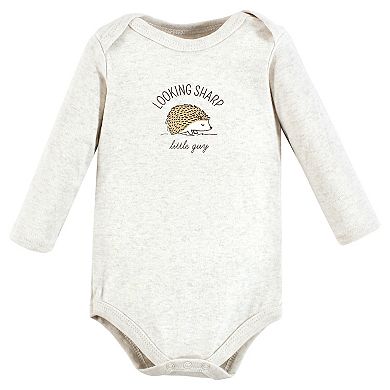 Hudson Baby Infant Boy Cotton Long-Sleeve Bodysuits, Forest Deer 5-Pack
