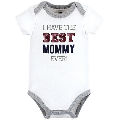 Hudson Baby Infant Boy Cotton Bodysuits, Mamas Boy, 12-18 Months
